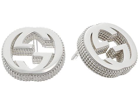 gucci interlocking g earrings gold|gucci sterling silver hoop earrings.